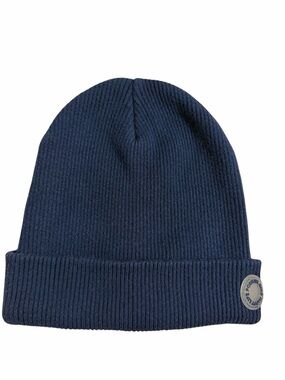 Zara Navy Blue Ribbed Knit Beanie Hat